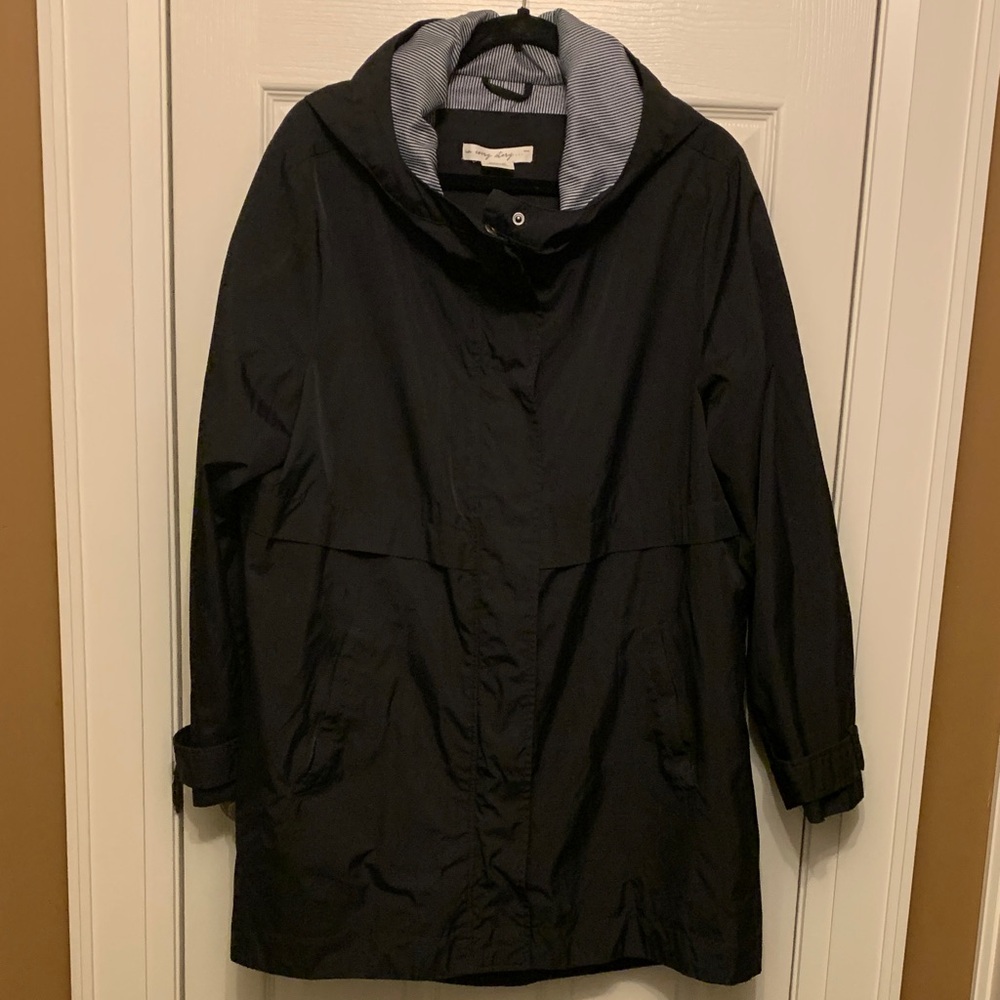 Penningtons Black Trench Coat with Hood 1X